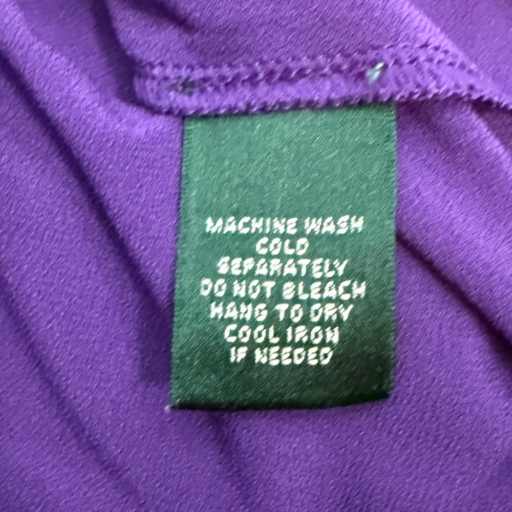 Lauren Ralph Lauren Purple Tunic Top Notch Neck Long Sleeve Size S - Picture 6 of 7
